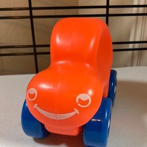 Vtg 1990’s LITTLE TYKES Chunky My First Wheels Orange Car With Smiling Face